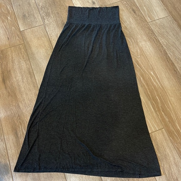 Full Tilt Skirts Full Tilt Fold Over Maxi Skirt Charcoal Medium